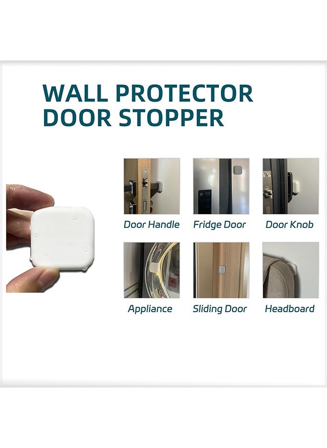 6 Pcs Door Stopper Wall Protector, Self-Adhesive Wall Shield, Wall Protector from Door Knobs (White, Gray, Black)