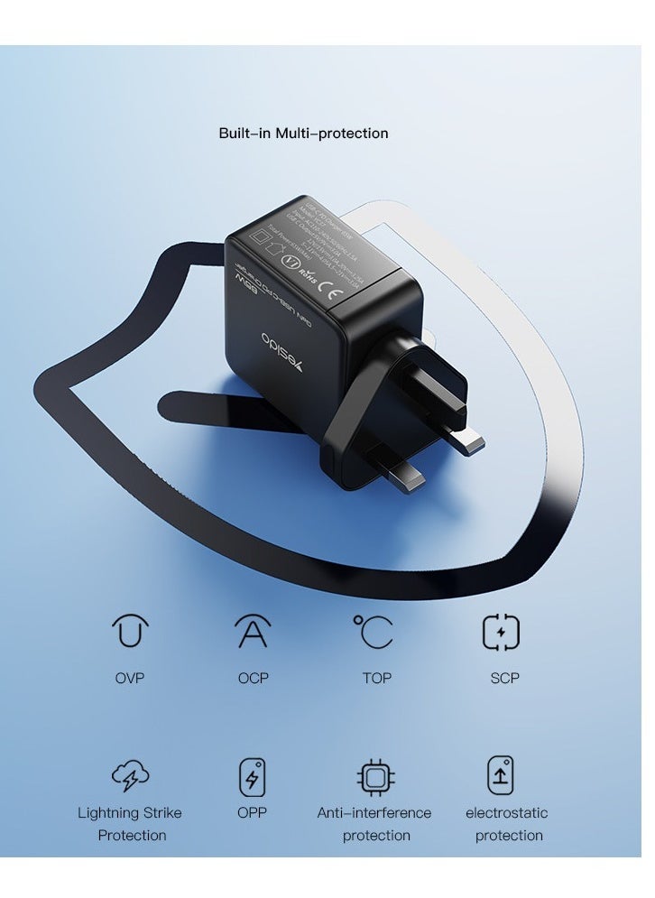 Yesido Yesido Gan 65W USB-C Mini Quick Charger YC37  - Image 4