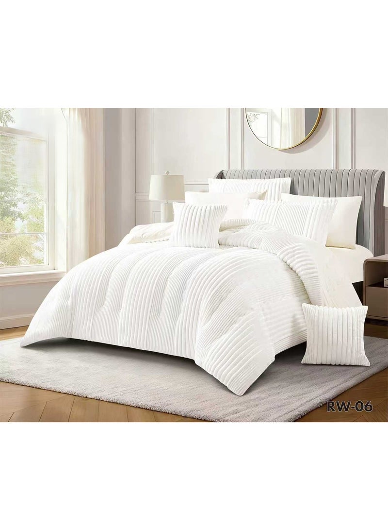 Xi Duo Duo Winter double bedspread, embroidered with soft velvet and luxurious fur to give you warmth and add beauty and elegance to your room, size 240*260 cm - Image 1