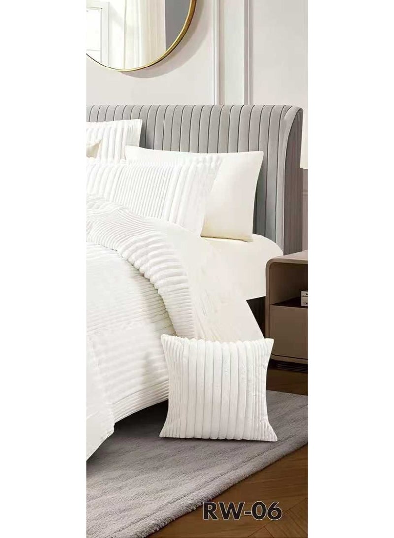 Xi Duo Duo Winter double bedspread, embroidered with soft velvet and luxurious fur to give you warmth and add beauty and elegance to your room, size 240*260 cm - Image 4