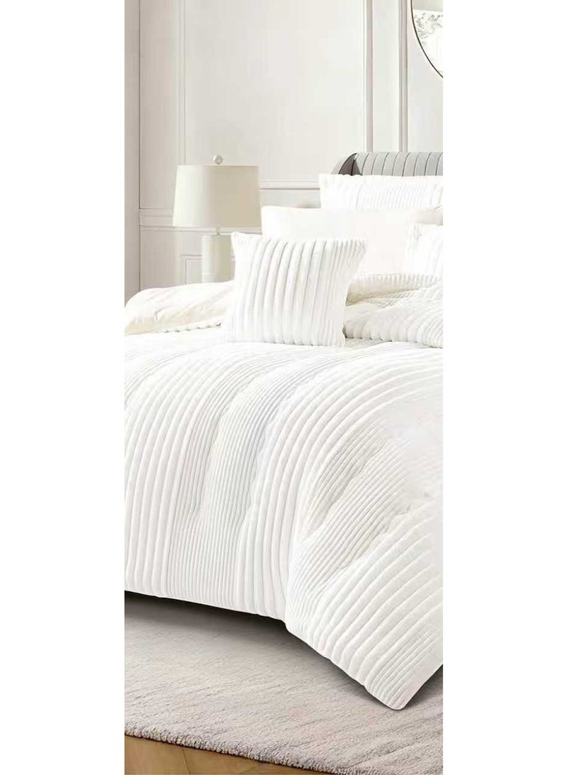 Xi Duo Duo Winter double bedspread, embroidered with soft velvet and luxurious fur to give you warmth and add beauty and elegance to your room, size 240*260 cm - Image 3