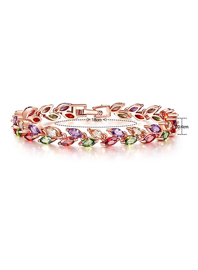 Beyond Willow Leaves Zircon Bracelet, High purity Copper Zircon Anti Fading Bracelet, Bangle for Women Jewelry (Colorful) - Image 2