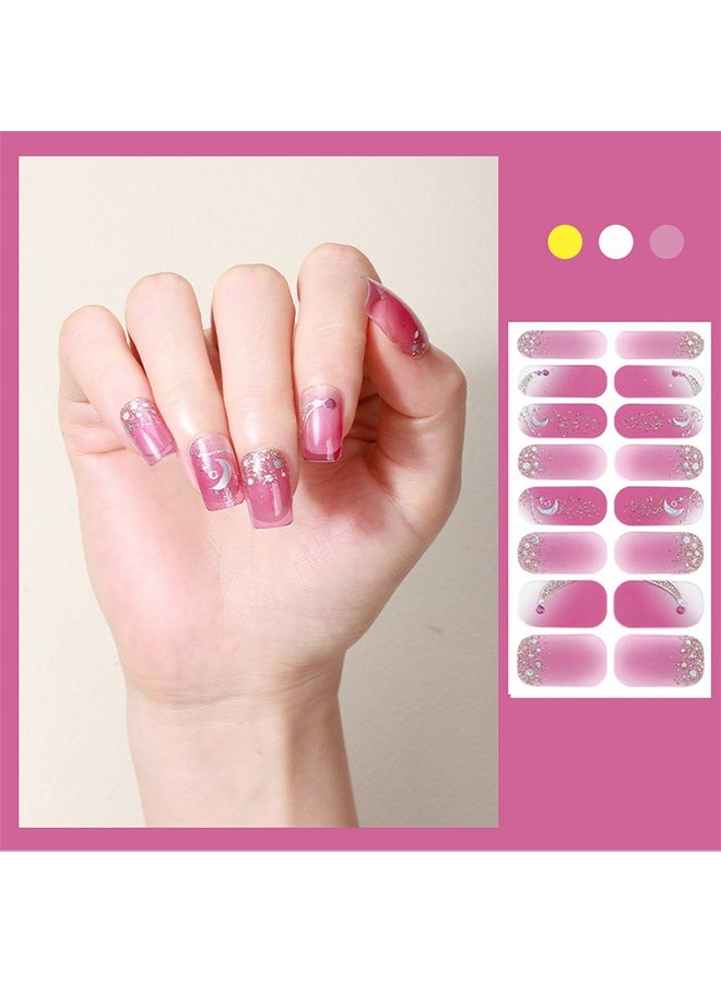 GD 7 PCS Semi Cured Gel Nail Strips, Self-Adhesive Nails Stickers, Sequin Gel Nail Stickers for Home Nails DIY - Image 3