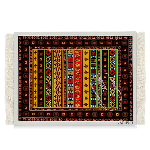 Ant Esports Vintage Mouse Pad 260x210mm –Tribal Ndebele Design, Non-Slip Rubber Base, Anti-Fray Stitched Edges, Smooth Surface for Precise Control, Colourful Geometric Pattern, Office & Home Use - Image 1