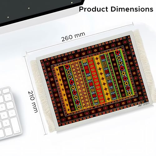 Ant Esports Vintage Mouse Pad 260x210mm –Tribal Ndebele Design, Non-Slip Rubber Base, Anti-Fray Stitched Edges, Smooth Surface for Precise Control, Colourful Geometric Pattern, Office & Home Use - Image 2