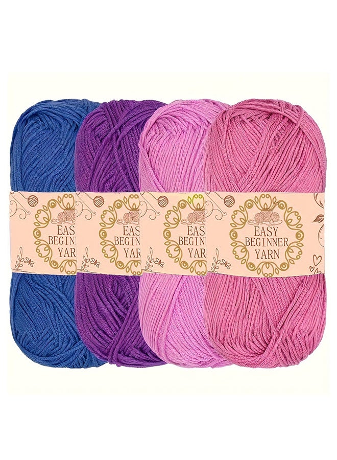 Lemon Bamboo Cotton Sport Yarn, 50g/Skein, 4 Skeins - Image 1