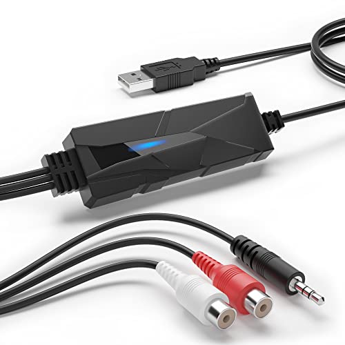 DriverGenius AV202-B USB2.0 Audio Capture/Grabber Card Device - Analog Cassette to Digital MP3 Converter - Compatible for Windows 11, macOS - Image 1