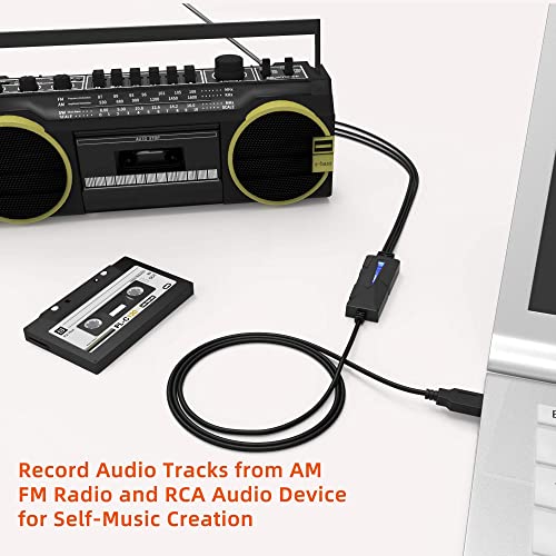 DriverGenius AV202-B USB2.0 Audio Capture/Grabber Card Device - Analog Cassette to Digital MP3 Converter - Compatible for Windows 11, macOS - Image 5