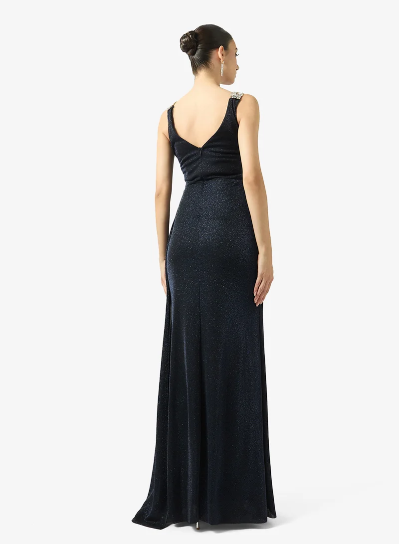 FYOR V-Neck Embellished Strap Maxi Dress