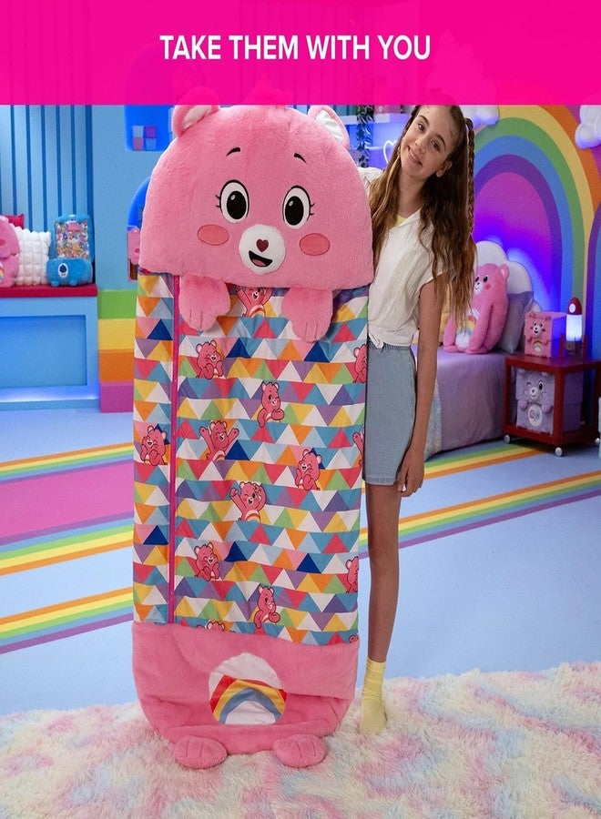 Happy Nappers: Care Bears Sleep Sack Medium - Cheer Bear - 54 x 20, 2-in-1: Plush Character Opens Into Sleeping Bag, Soft Nap & Play Animal, Kids 3+ - Image 4