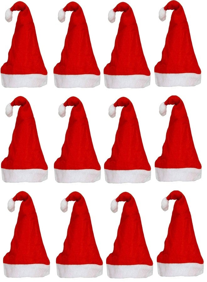 Kriwin 12 pcs Christmas Santa Claus Cap Accessories for Kids, Party, Decoration, Festival Fun (Cap) - Image 1