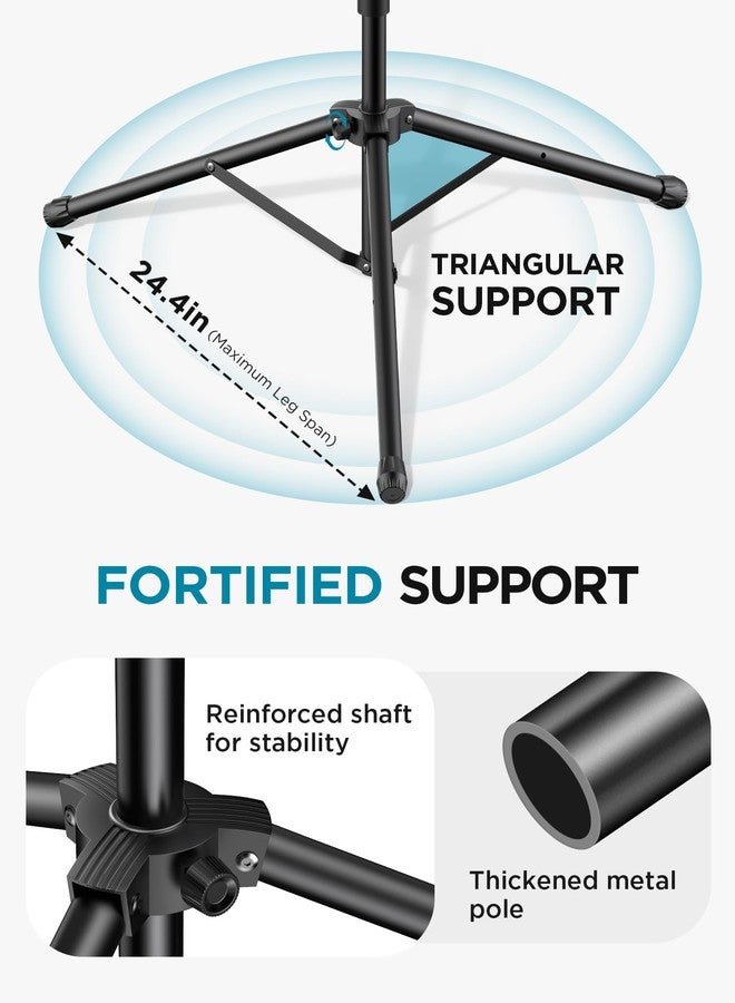 InnoGear Mic Stand, 6 in 1 Microphone Stand Floor with Tablet Phone Holder Height Adjustable from 30" to 72" Mic Stand Tripod Boom Arm with Gooseneck Carrying Bag for Singing Karaoke Stage - Image 4