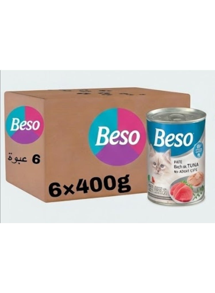 Beso Pate Tuna Canned Food For Adult Cats 6x 400 gram - Image 4