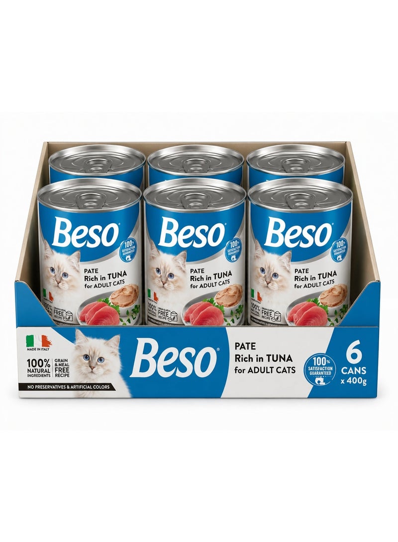 Beso Pate Tuna Canned Food For Adult Cats 6x 400 gram - Image 2