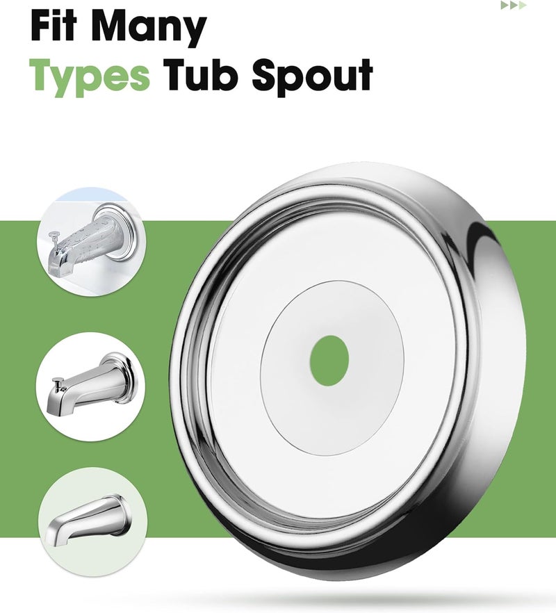OrgCreator Tub Spout Cover Ring with Seal Back Hole Cover Fit 1/2" Copper Pipe, Thread Pipe, Prvent Leaking from Behind Tub Spout, 1-1/2 Inch ID and 3-5/8 Inch OD, Chrome - Image 4