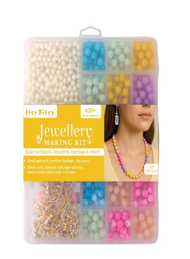 itsy-bitsy Itsy Bitsy My Beads Studio Jewellery Making Kit Pastel Orchid Assorted Craft Beads Organised Box DIY Bracelet Set, Jewellery Making kit DIY Beads Craft Set - Image 1