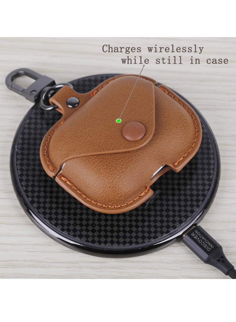 For AirPods Pro 2 Case Leather, Airpods Pro Leather Case Cover with Keychain Airpods Strap Compatible with Apple Airpods Pro 2nd Generation 2022