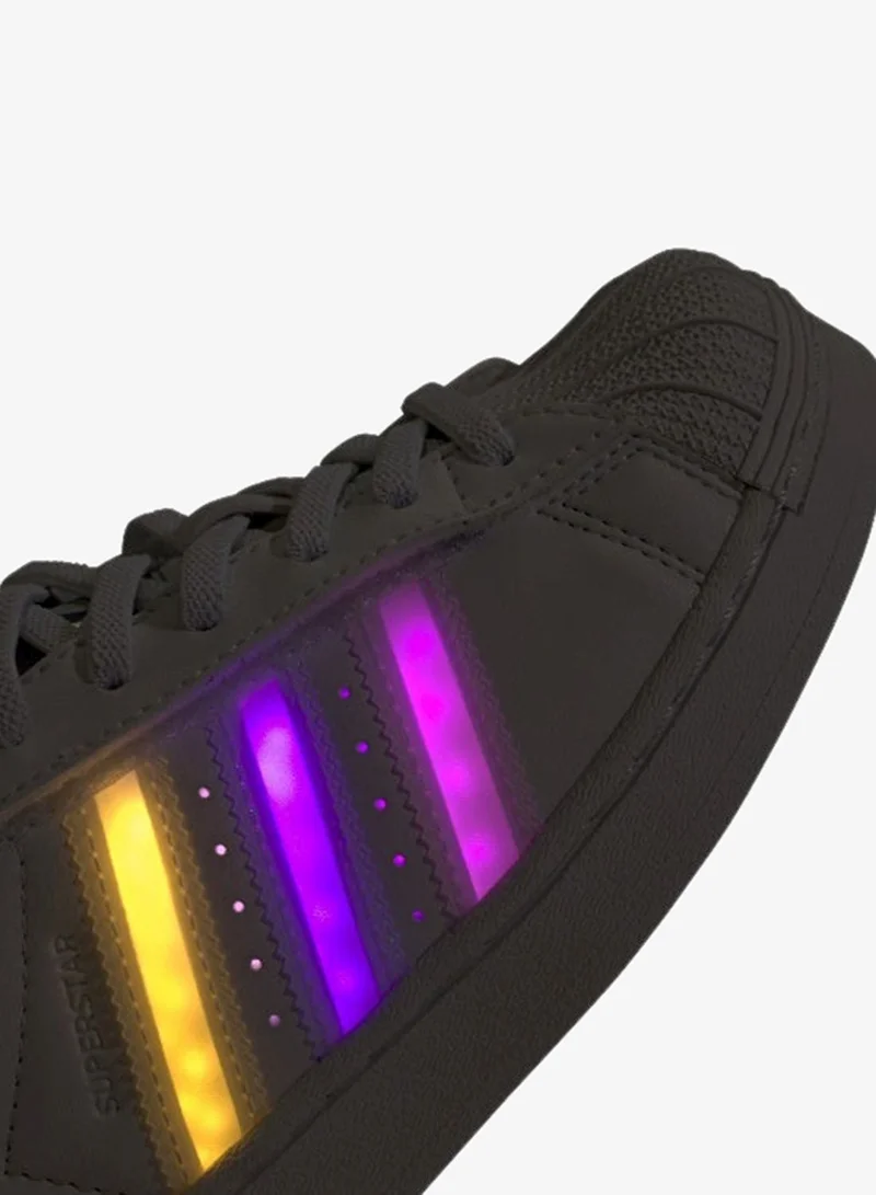 Adidas Originals FTWWHT/FTWWHT/FTWWHT Superstar Led Lights Cf El C U White Originals Shoes For Kids  | Best Price UAE