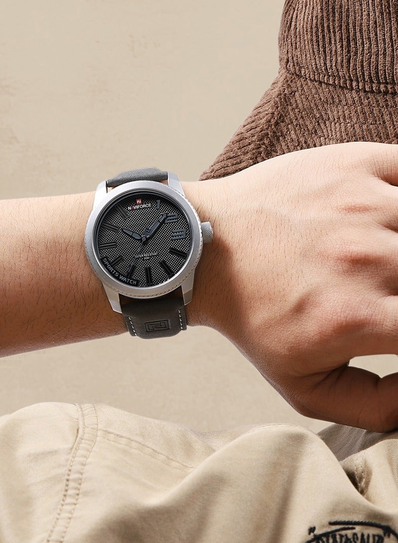 نافيفورس NAVIFORCE البوب ووتش رجالي الرياضة العسكرية صدمة مقاومة للماء والجلود ووتش رجالي أزياء عادية على مدار الساعة الفاخرة الرجال ووتش - Image 5