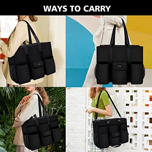BARRGIE Utility Tote Bag for Women Multiple Pockets Teacher Tote Work Bag for Teachers|Students|Office Worker - Image 3