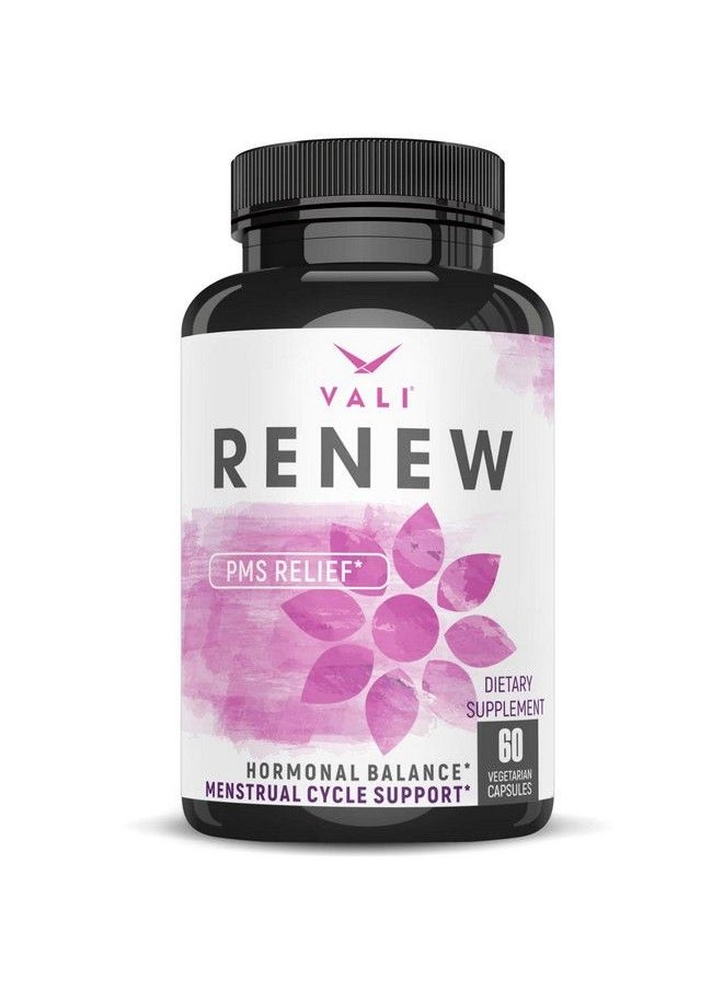 VALI - Renew Pms Relief Supplement. Women’S Menstrual Cycle Support. Herbal Formula Vitamins Complex For Healthy Flow. Cramps Mood & Monthly Period Health. Hormone Balance For Women 60 Veggie Capsules - Image 1