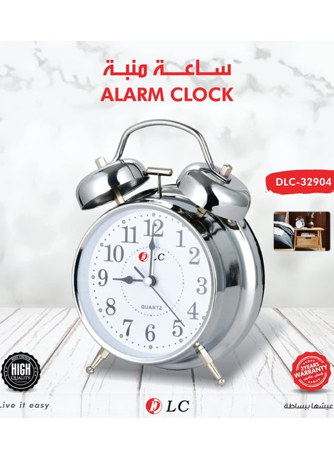 Table Shelf Classic Alram Clock With Mechanical Ringer DLC-32904 Silver