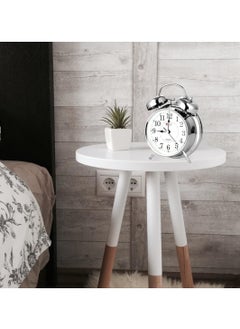 دي إل سي  ساعة منبه كلاسيكية مع حلقة ميكانيكية على رف طاولة DLC-32904 فضية  - Image 2