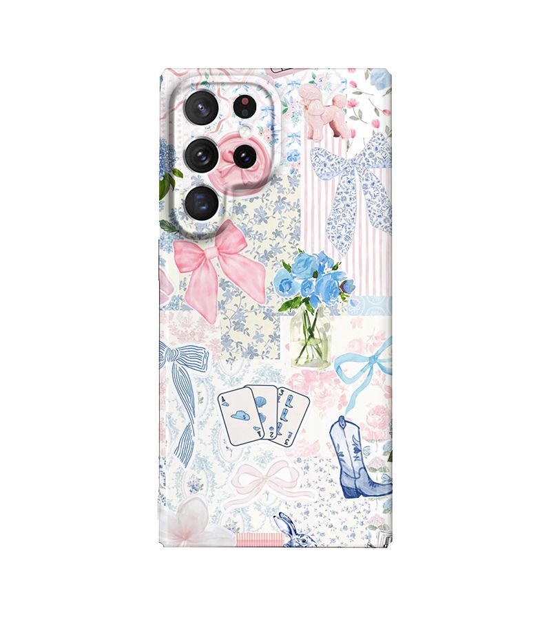 Precision Hole Film Phone Case For Samsung Galaxy S22 Plus 5G Waterproof Drop Proof Blue Purple Bowknot Pattern - Image 5