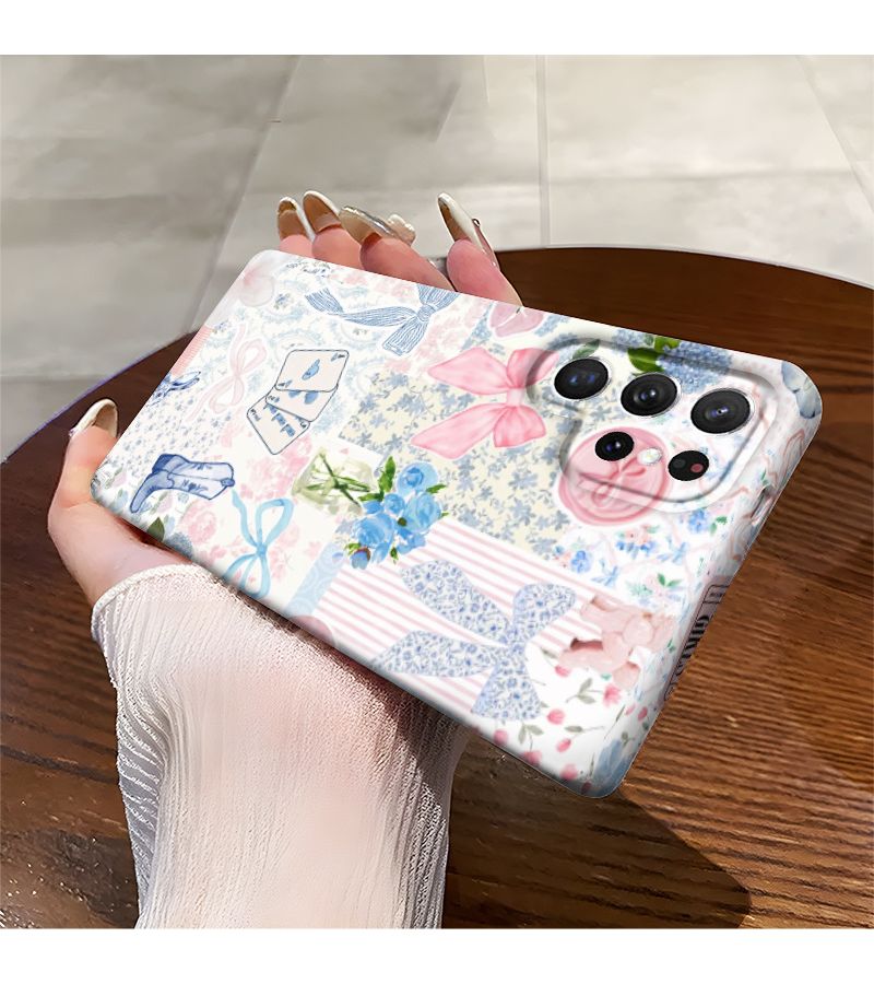 Precision Hole Film Phone Case For Samsung Galaxy S22 Plus 5G Waterproof Drop Proof Blue Purple Bowknot Pattern - Image 4