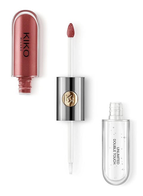 Unlimited Double Touch Matte Lipstick 108 Satin Currant Red, Double Ended Liquid Lip Gloss, Glossy Finish Long Lasting Non Sticky - 6ML