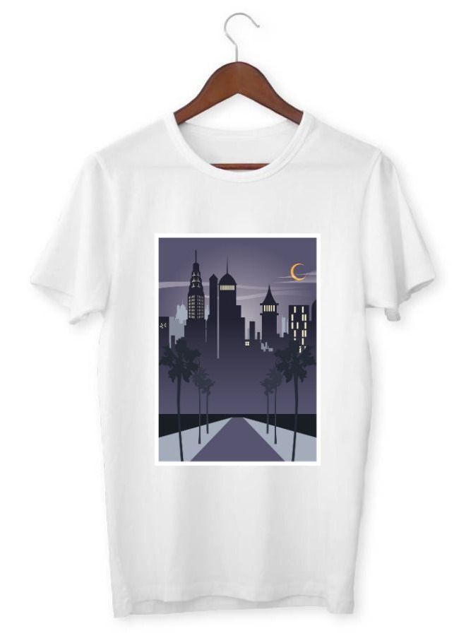 Men's T-shirt Printed Night Skyline