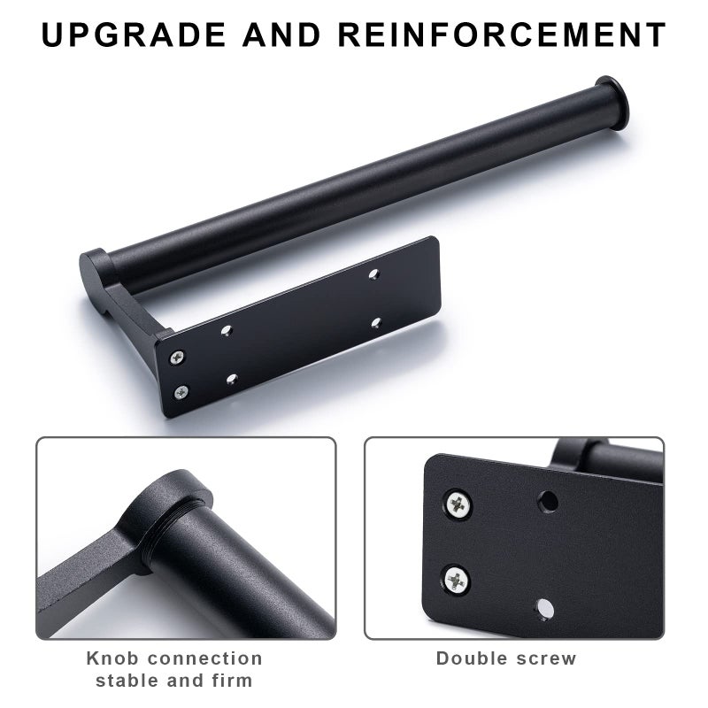 Honmein Paper Towel Holder  Aluminum Alloy Paper Towel Holders  Stylish Wall Mount And Under Cabinet Paper Towel Holders For Easy Access (Black) - Image 3