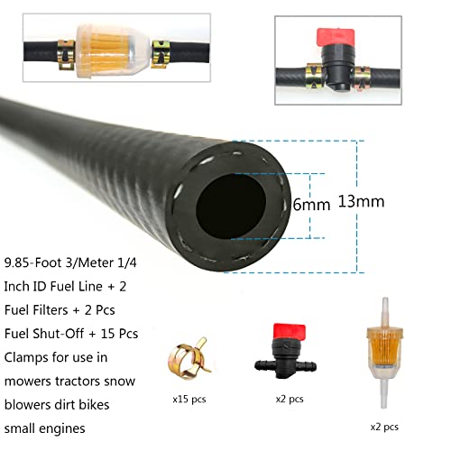 RUIDELI 1/4 Fuel Line 1/4 Inch Fuel Hose 10FT 6MM 4AN NBR Fuel Line For Small Engines E85 E10 Fuel System - Image 3