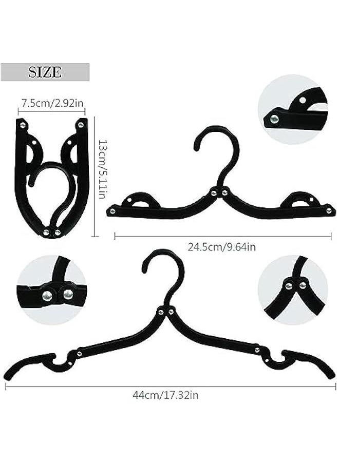 HOOKOR 24 PCS Travel Hangers, Portable Folding Clothes Hangers Travel Accessories,Foldable Clothes Drying Rack for Travel,Travel Clothes Hangers with Clotheslines, Black Non Slip Clothing Hangers  - Image 3