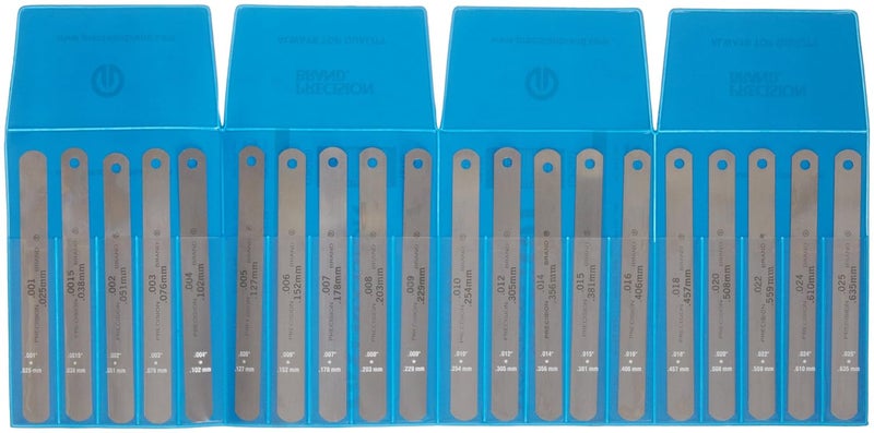 Precision Brand 19740 Steel Thickness Feeler Gage Poc-Kit Assortment, 1/2" Width, 5" Length, 20 Blades - Image 2