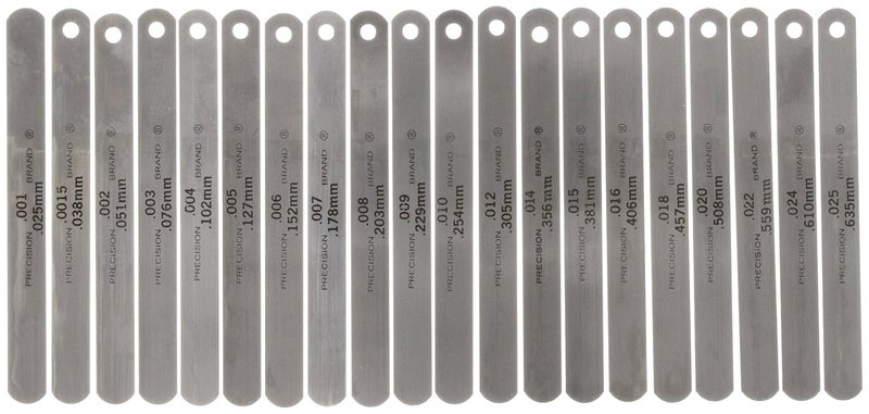 Precision Brand 19740 Steel Thickness Feeler Gage Poc-Kit Assortment, 1/2" Width, 5" Length, 20 Blades - Image 1