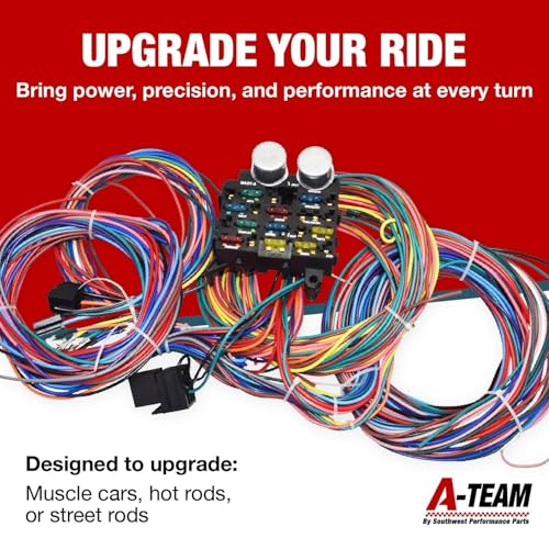A-Team Performance 12-Circuit Universal Wiring Harness Kit for Street Rods - Includes Headlight & Turn Signal Switch - Pre-Wired Fuse Block for 1973-87 Models - Labeled Wires, Horn Relay & 2 Flashers - Image 2