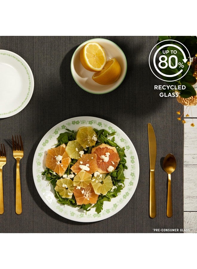 Corelle Vitrelle 18 Piece Glass Dinnerware Sets Service for 6, Triple Layer Chip & Crack Resistant Glass Plate and Bowl Sets, Spring Blossom Green - Image 5