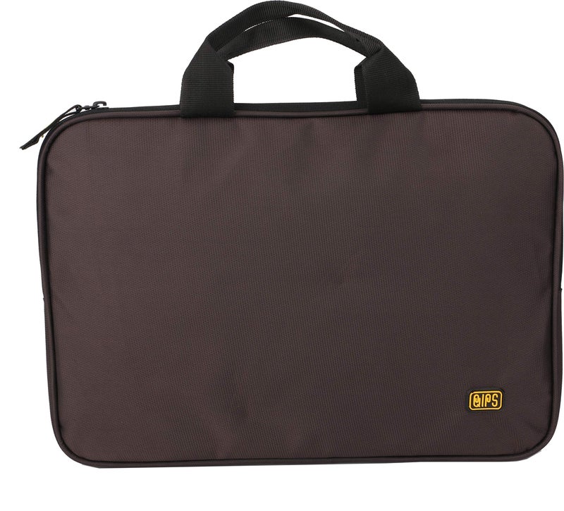 QIPS® Laptop Bags Sleeve Notebook Case 13-Inch 13.3-Inch 14-Inch with Compartment and Edge to Edge Padded Protection, Brown - Image 1
