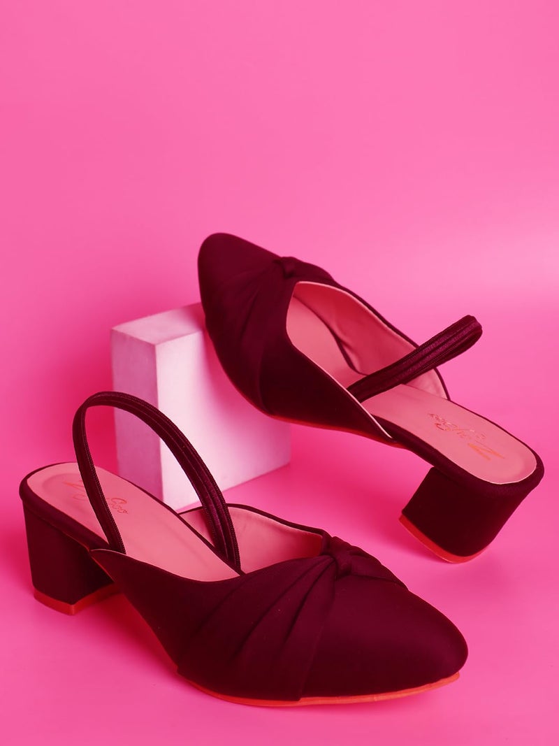 ZaySoo Women's Pointed Toe Slingback Heels, Bow Detail, - Image 4