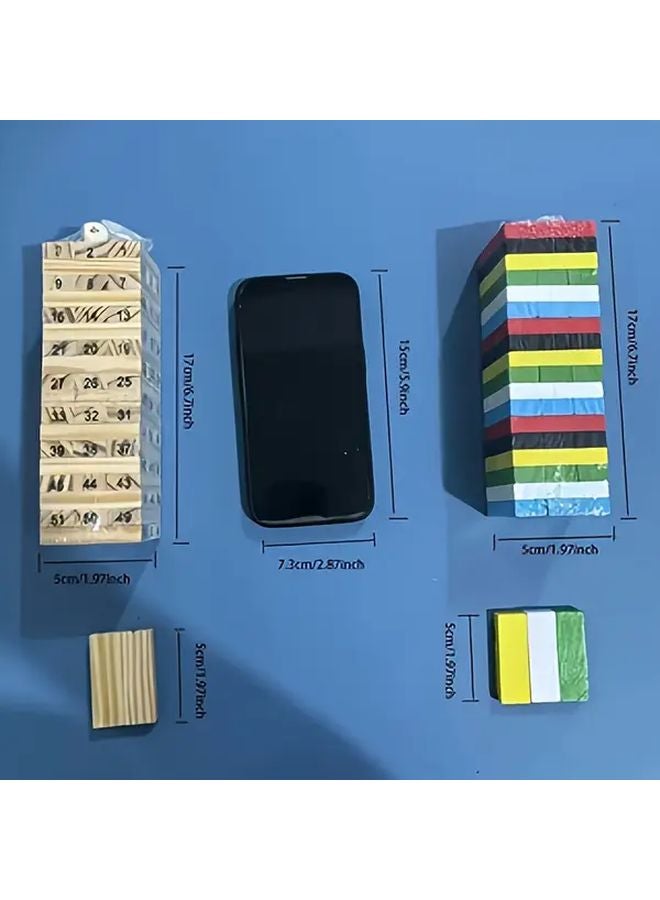 Color Style Wooden Building Block Game Classic Tower Tumbling Blocks Family Entertainment For Boys Girls - Image 4