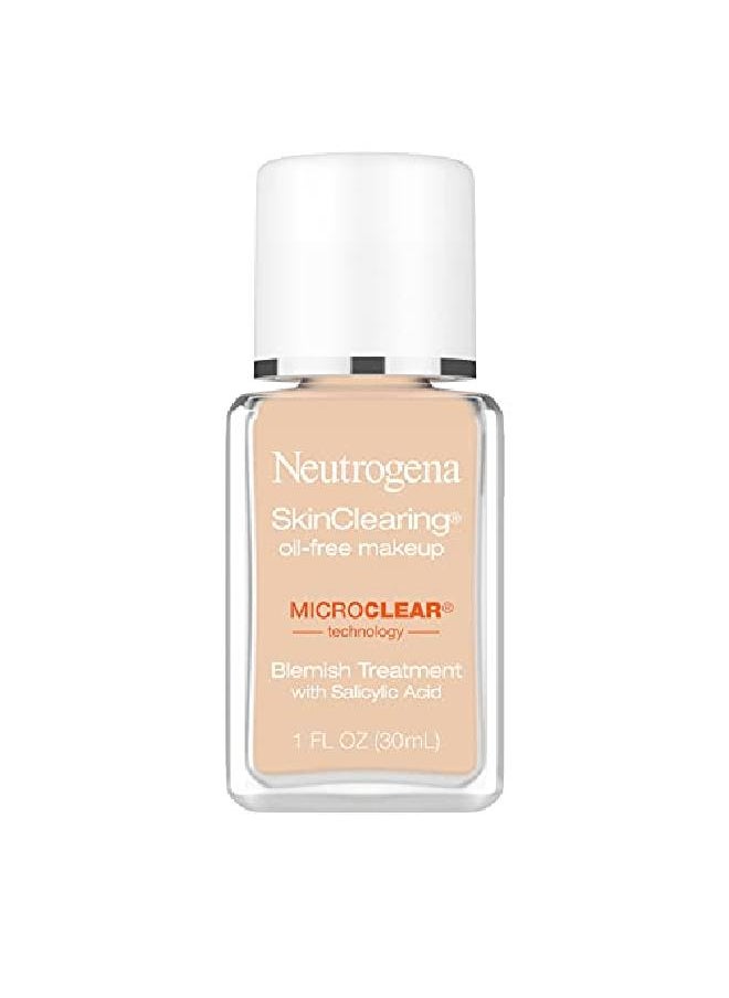 Neutrogena Skinclearing Oilfree Acne And Blemish Fighting Liquid Foundation With Salicylic Acid Acne Medicine Shine Controlling For Acne Prone Skin 60 Natural Beige 1 Fl. Oz  - Image 1
