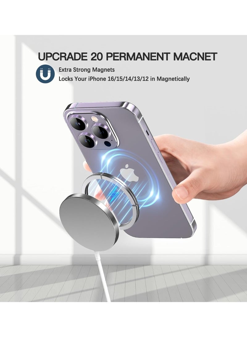 Magnetic Wireless Charger 15W Fast Mag Safe Charger for Cell iPhone 17 Pro Max/17 Pro/17 Air/17/16/15/14/13/12 Series 2 Pack Charging Pad for AirPods 3/2/Pro 2/Pro Original Replacement - Image 4