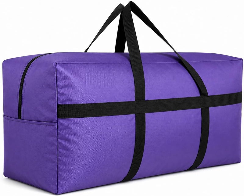 DoYiKe Extra Large Storage Duffle Bag with Zippers and Handles, Big Foldable Duffle Bag for Travel, Purple, xxlarge - 42"l x 13.5"w x 23"h, Home - Image 1