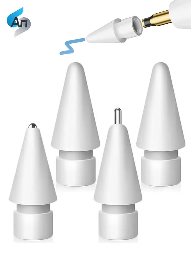 An Replacement Tips for Apple Pencil, Wear Resistant Silent Anti Slip Pen Tip, Compatible with Apple Pencil 2nd Generation/1st Generation/USB-C/Pencil Pro Tip - 4 Pack  - Image 1