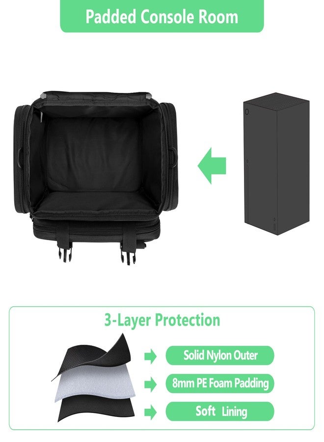 PGmoon Tactical Console Carrying Case Compatible with Xbox Series X, Travel Carry Case Bag with Multi-Pockets for Controllers, Discs & More Accessories (Patent Design) - Image 2