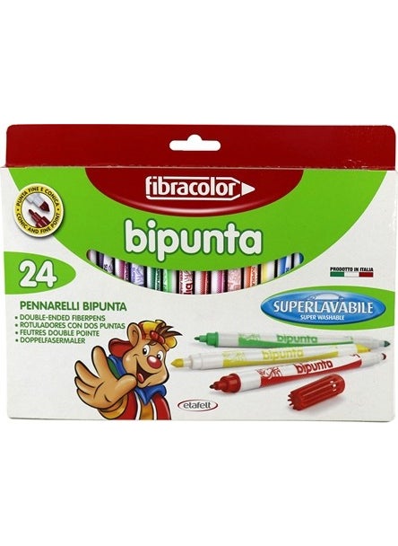 Fibracolor Bipunta 24 Colors Double Tip Felt Tip Pen  - Image 1
