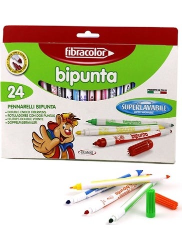 Fibracolor Bipunta 24 Colors Double Tip Felt Tip Pen  - Image 2