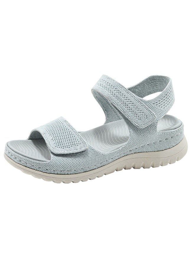 NIBEMINENT Sports And Casual Sandals  Velcro Hollow Beach Thick Sole Women's Sandals Comfortable And Simple  - Image 1