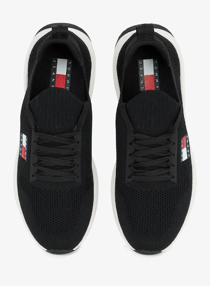 Tommy Jeans black Runner Kntitted Sneakers for Men | Best Price UAE